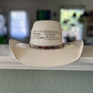Cream Western Hat with Patterned Band